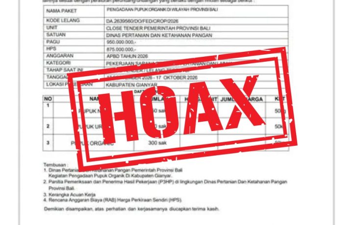 Foto pada laporan KabarNusa: Jangan Terkecoh, Surat Lelang Pupuk di Facebook Dinyatakan Hoaks